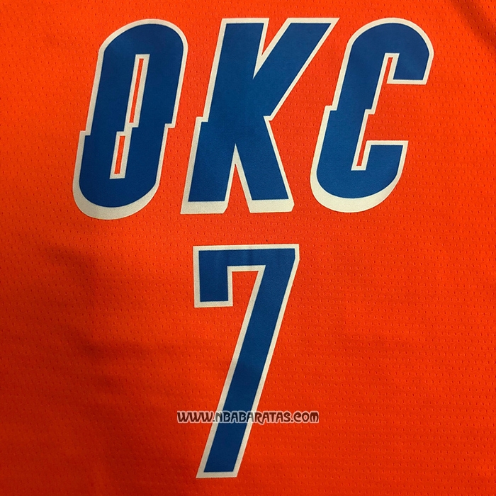 Camiseta Oklahoma City Thunder Darius Bazley #7 Statement 2021 Naranja